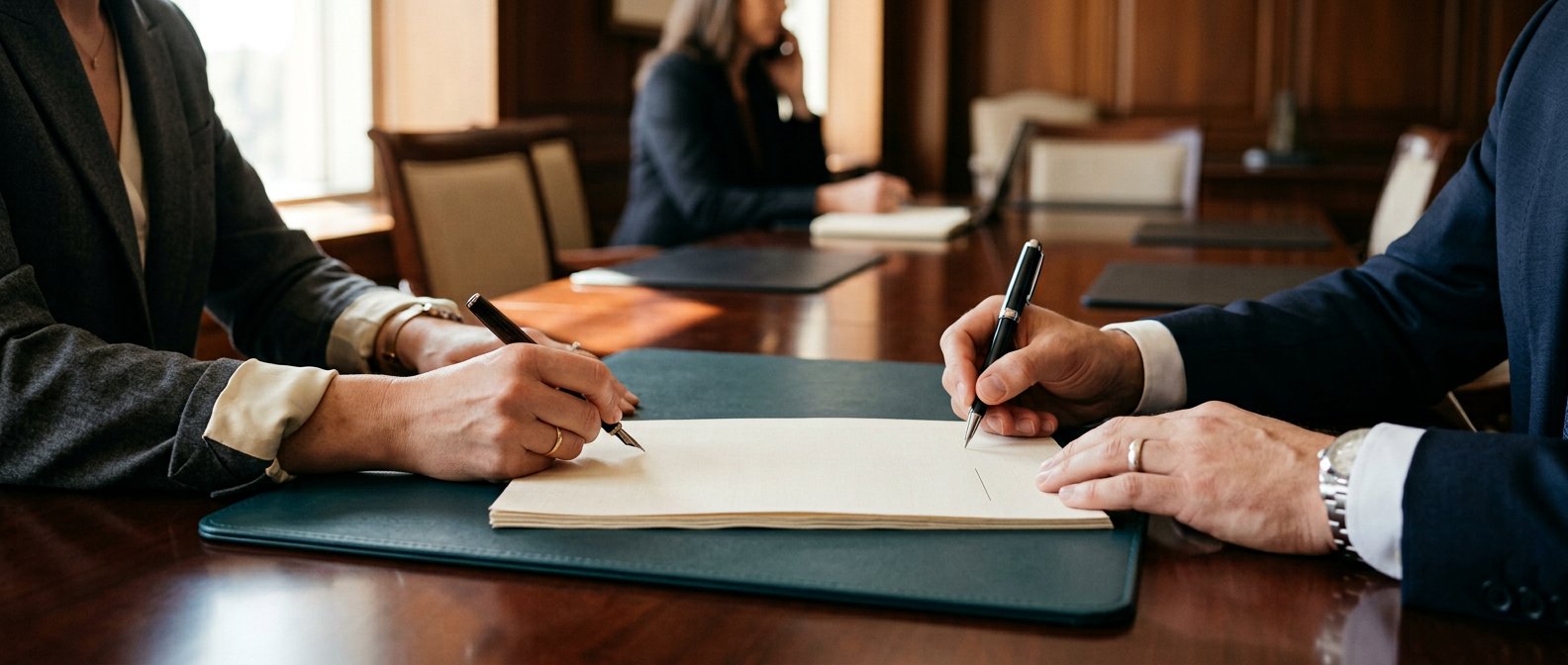 Business agreement being signed